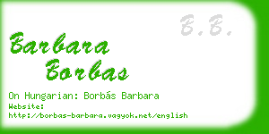barbara borbas business card