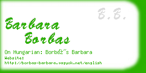 barbara borbas business card